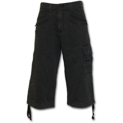 Spiral Metal Streetwear - Vintage Cargo Shorts 3/4 Long Black