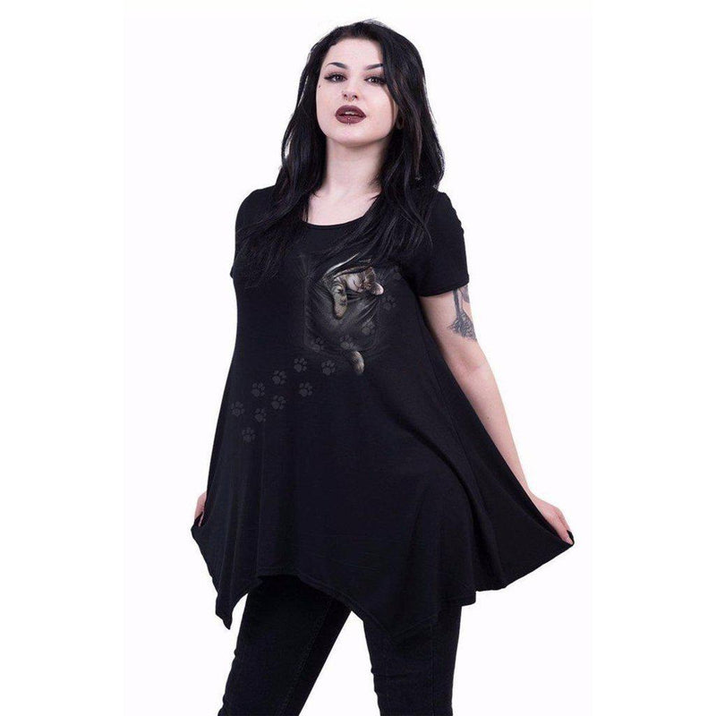 Spiral Pocket Kitten - Smock - Tunic Casual Top