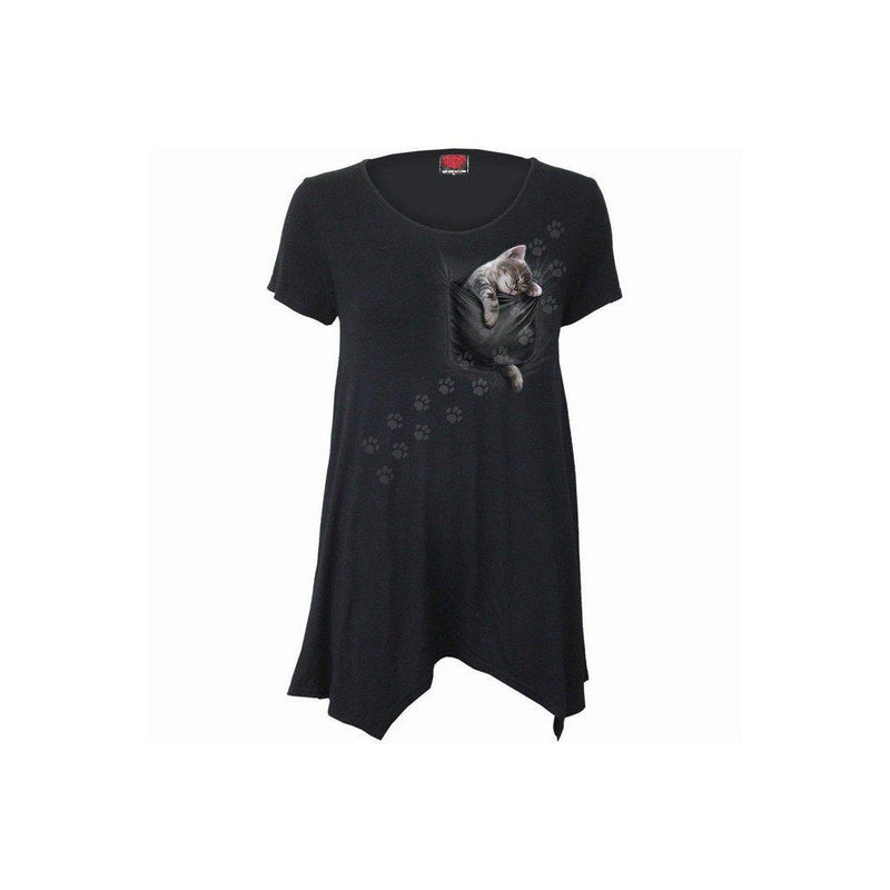 Spiral Pocket Kitten - Smock - Tunic Casual Top