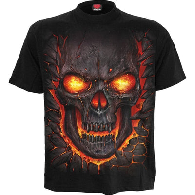 Spiral Skull Lava - T-Shirt Black