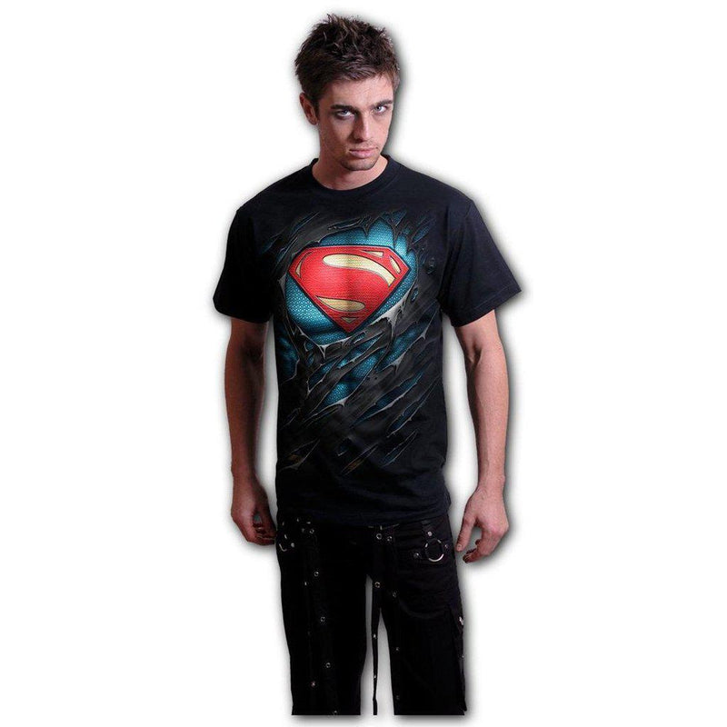 Spiral Superman - Ripped - T-Shirt Black