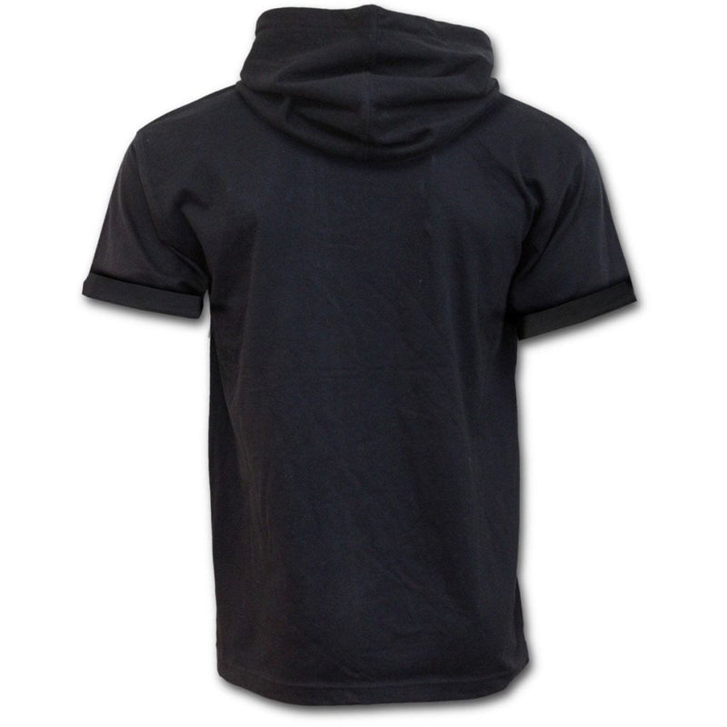Spiral Urban Fashion - Fine Cotton T-Shirt Hoody Black