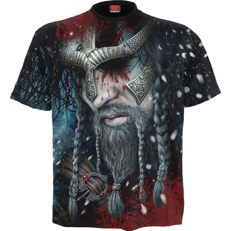 Spiral Viking Wrap - Allover T-Shirt Black