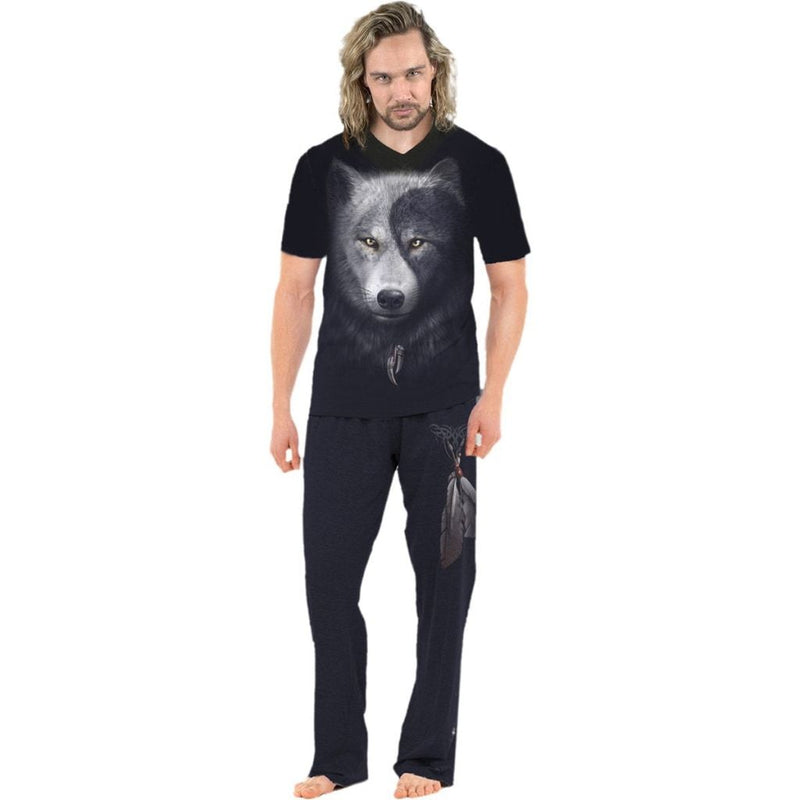 Spiral Wolf Chi - 4Pc Mens Gothic Pyjama Set