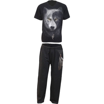 Spiral Wolf Chi - 4Pc Mens Gothic Pyjama Set