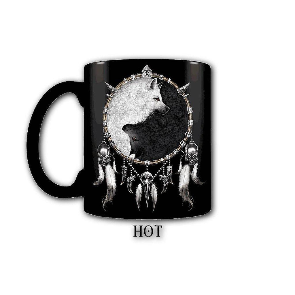 Spiral Wolf Chi - Heat Change Ceramic Coffee Mug - Gift Boxed