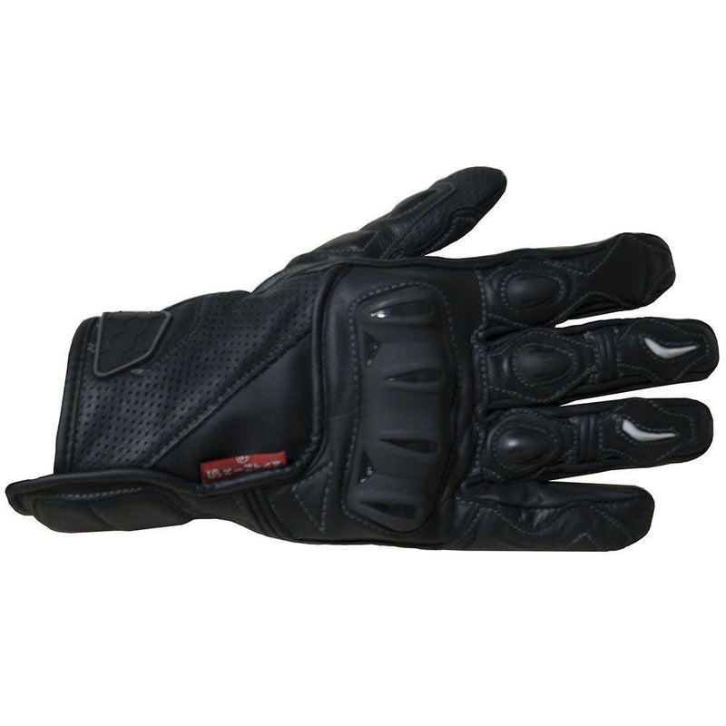 Sports Black Leather Motorcycle Gloves