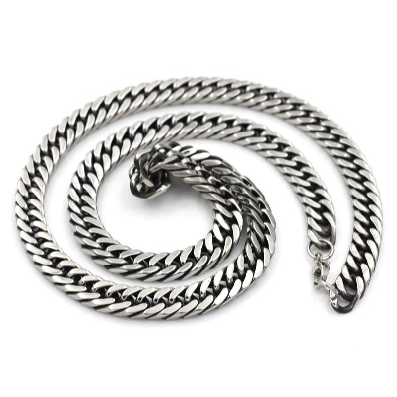 Stainless Steel Link Chain With Oxidised Insides - 150624
