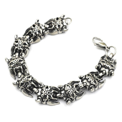 Amazon.com: Gothic Skull Bracelet For Men In Stainless Steel 3D Skeleton  Chain Mens Bracelets For Men Manly Wrist Biker Jewelry Steampunk JC2KM  (Style B-19.5cm) : Clothing, Shoes & Jewelry