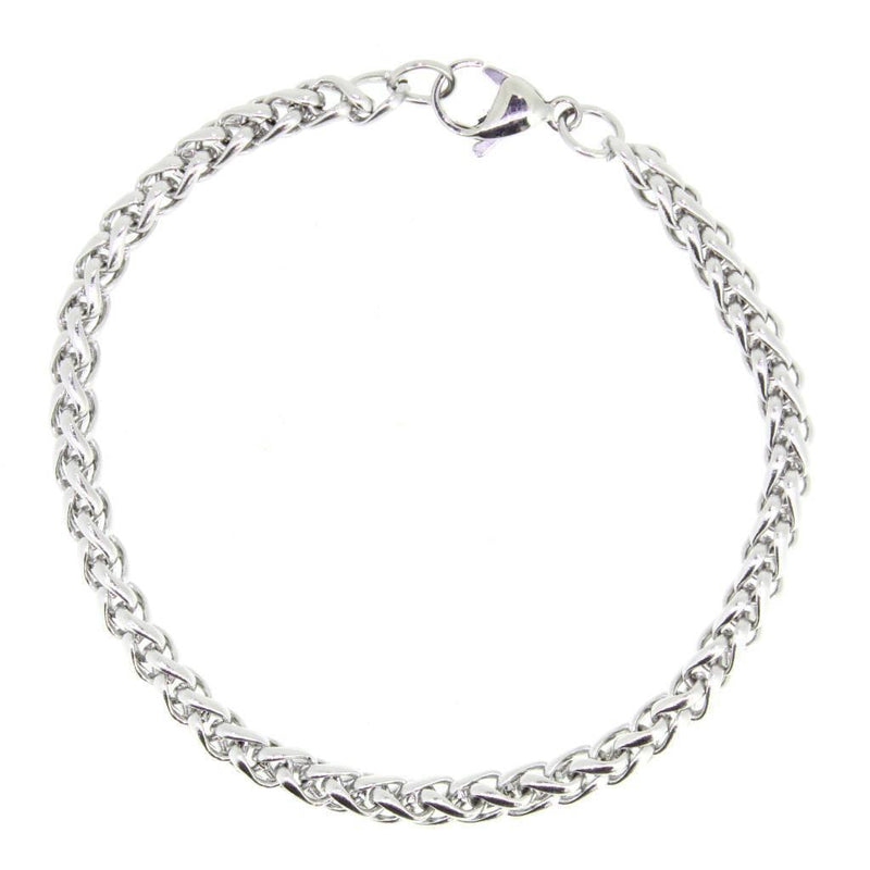 Stainless Steel Wheat Chain Bracelet - 4 mm, 8.5 inch
