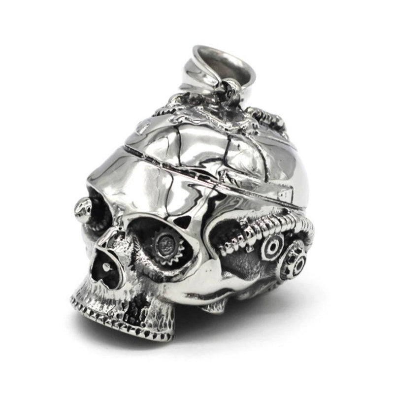 Steampunk Skull Pendant - Stainless Steel - 0177