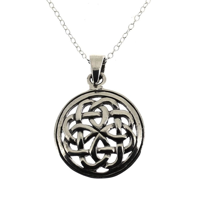 Sterling Silver Celtic Knot-work Round Pendant