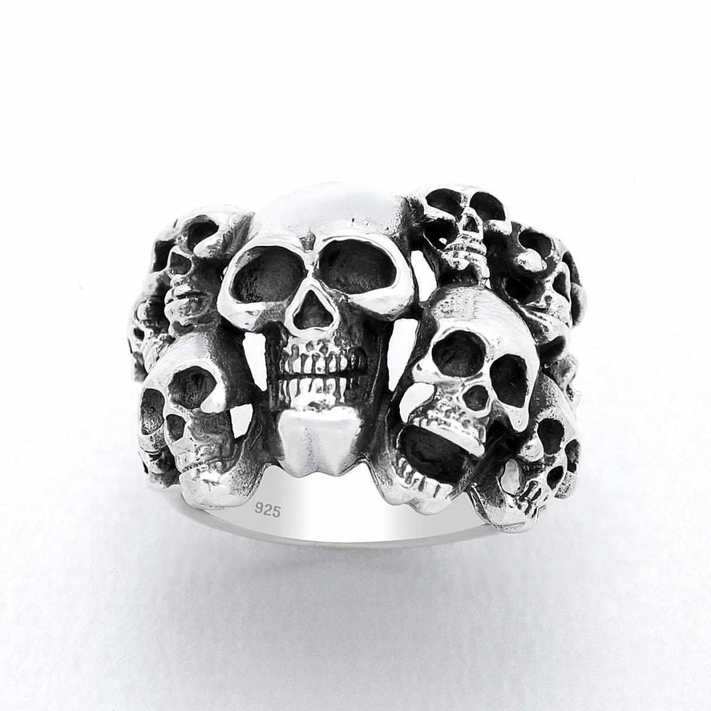 Sterling Silver Large Skulls Ring