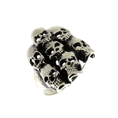 Sterling Silver Multi Skull Ring