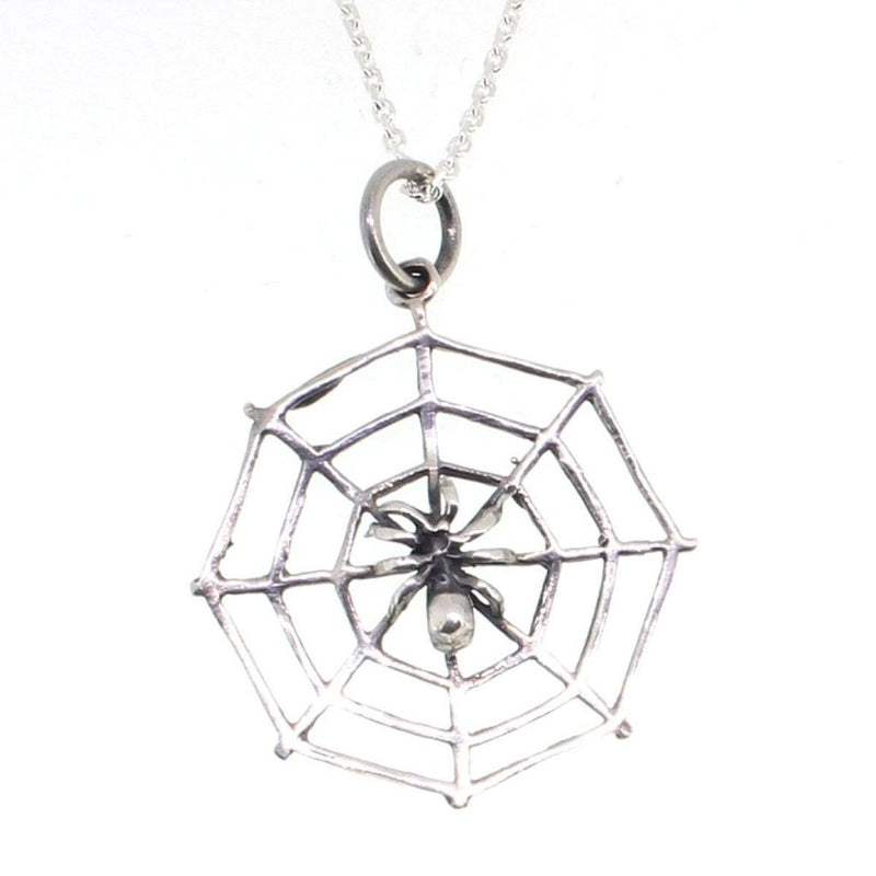 Sterling Silver Spider Web Pendant