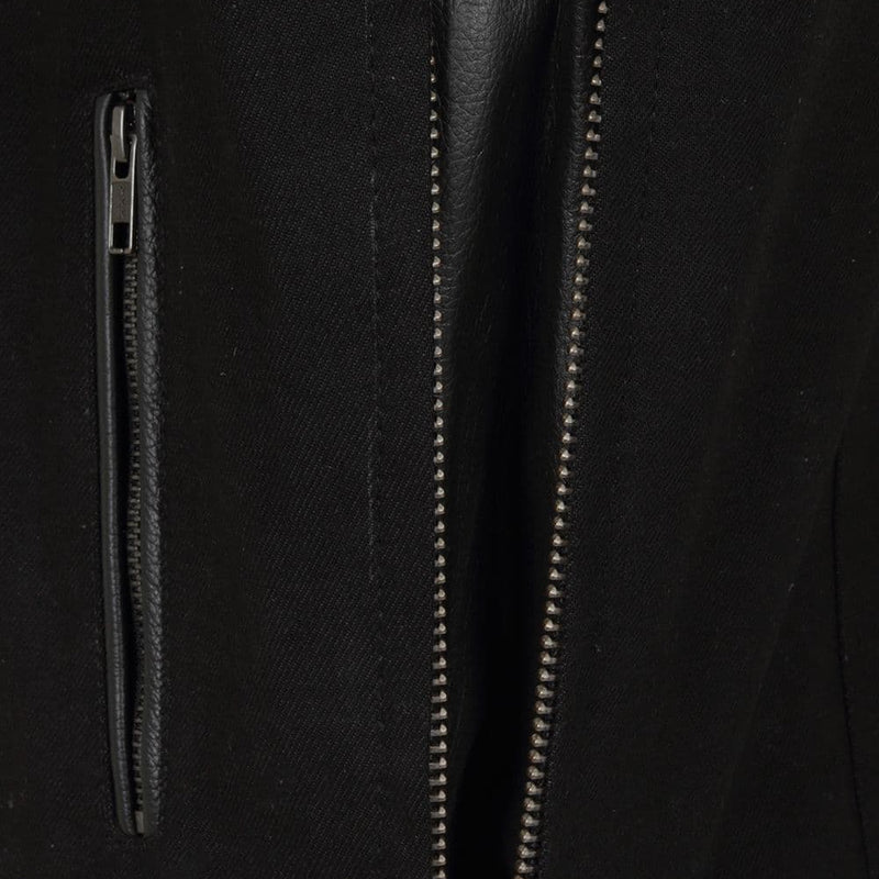 Vargas Black Denim & Leather Expandable Biker Vest by Skintan Leather