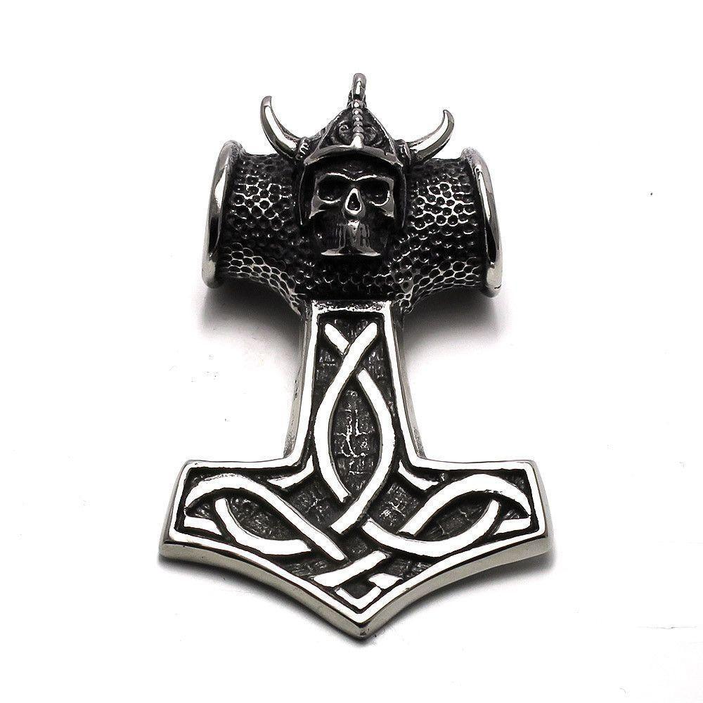 Viking's Skull Thor's Hammer With Celtic Knotwork - 350173